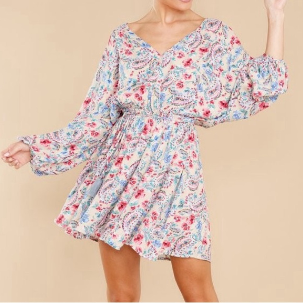 Red Dress Boutique Floral Paisley V-Neck Dress